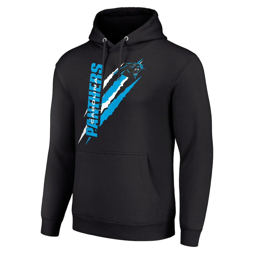 Carolina Panthers Starter Unisex Color Scratch Fleece Pullover Hoodie - Black - NFL