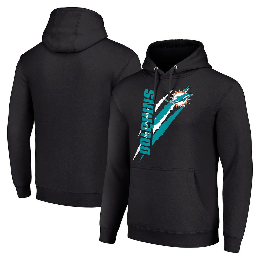 Miami Dolphins Starter Unisex Color Scratch Fleece Pullover Hoodie - Black - NFL