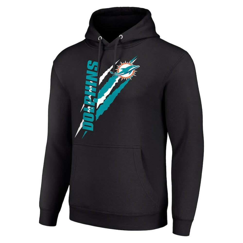 Miami Dolphins Starter Unisex Color Scratch Fleece Pullover Hoodie - Black - NFL