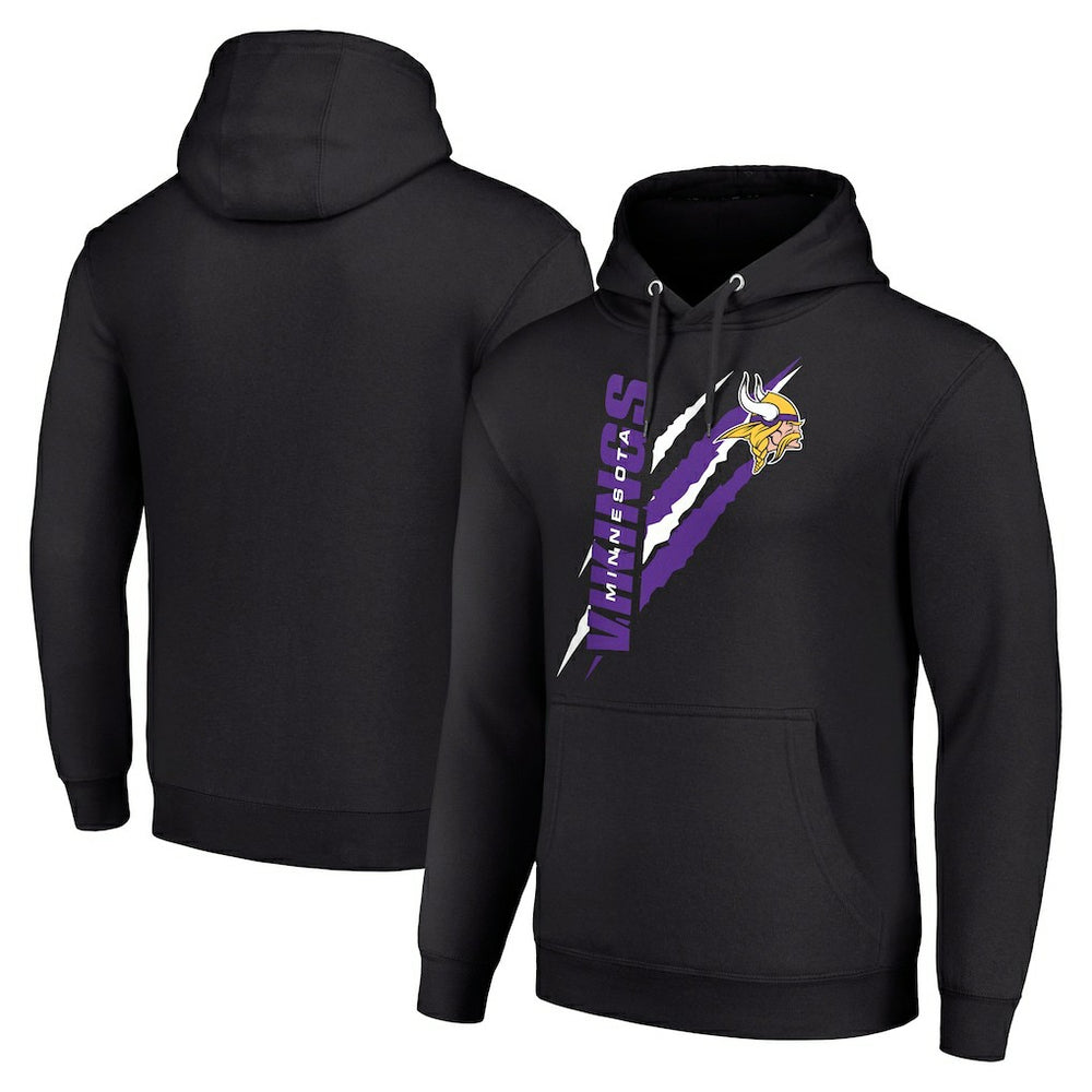 Minnesota Vikings Starter Unisex Color Scratch Fleece Pullover Hoodie - Black - NFL