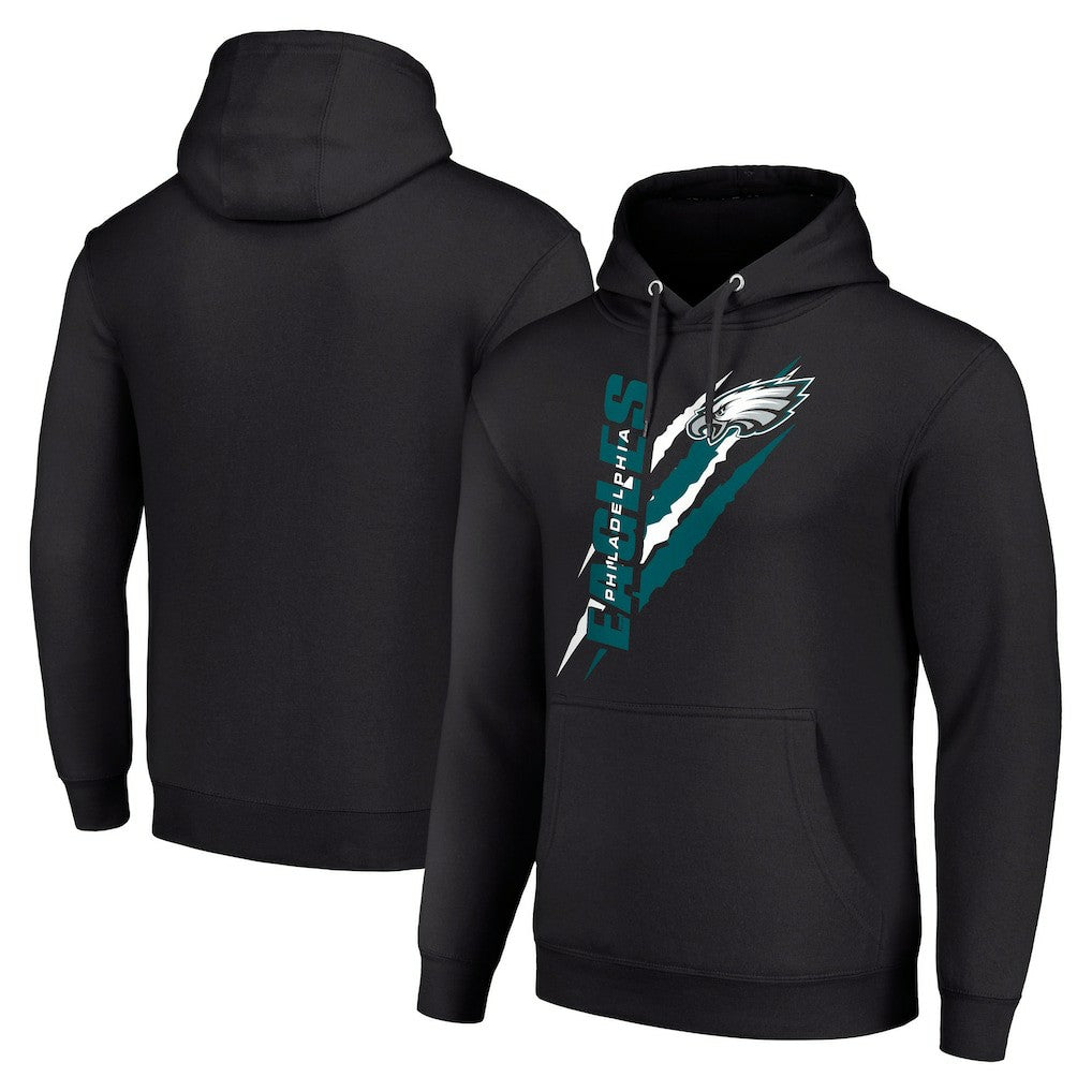 Philadelphia Eagles Starter Unisex Color Scratch Fleece Pullover Hoodie - Black - NFL