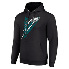 Philadelphia Eagles Starter Unisex Color Scratch Fleece Pullover Hoodie - Black - NFL
