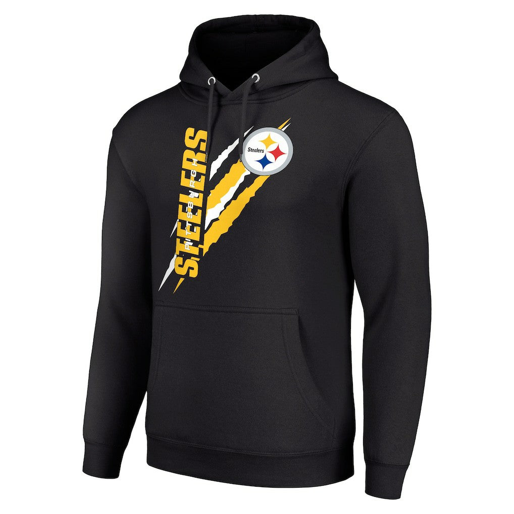 Pittsburgh Steelers Starter Unisex Color Scratch Fleece Pullover Hoodie - Black - NFL