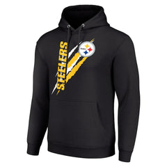 Pittsburgh Steelers Starter Unisex Color Scratch Fleece Pullover Hoodie - Black - NFL