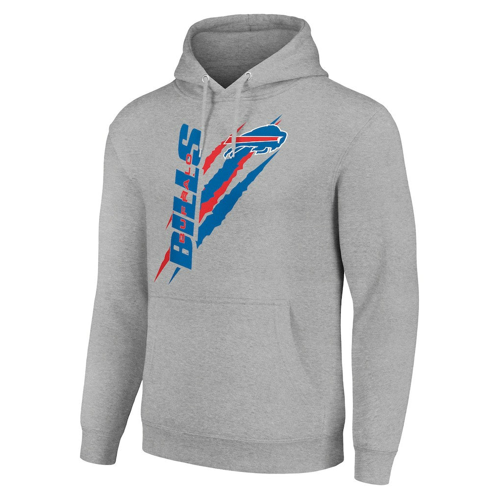 Buffalo Bills Starter Unisex Color Scratch Fleece Pullover Hoodie - Heather Gray - NFL