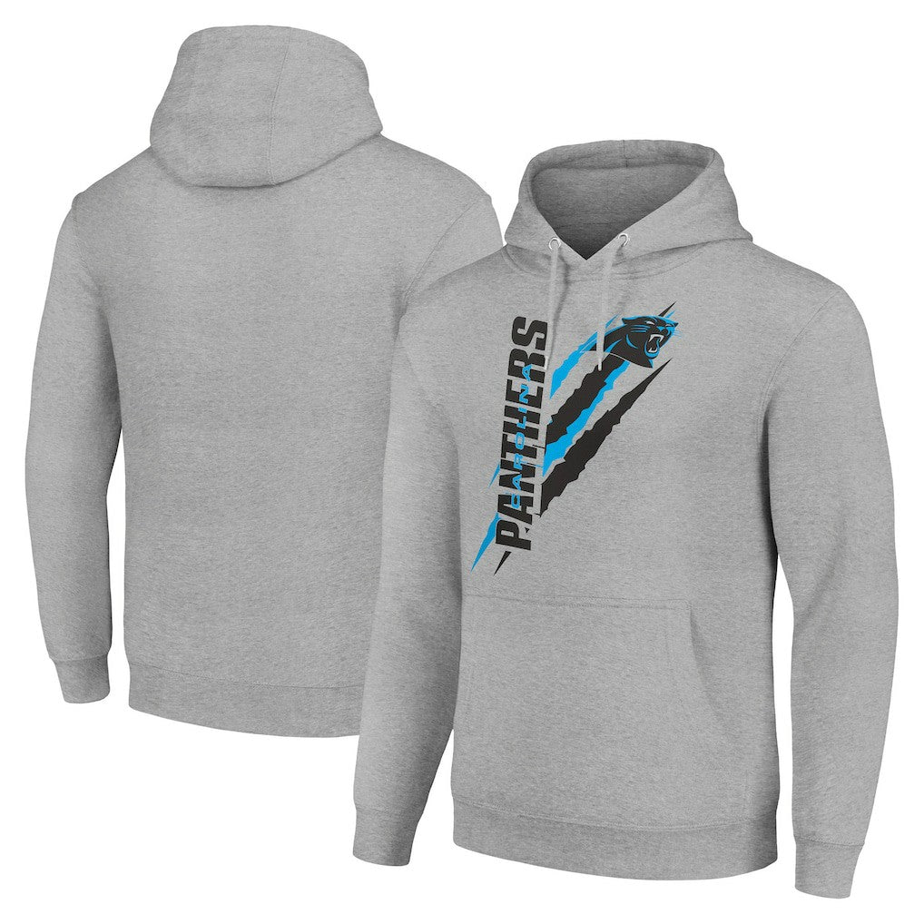 Carolina Panthers Starter Unisex Color Scratch Fleece Pullover Hoodie - Heather Gray - NFL