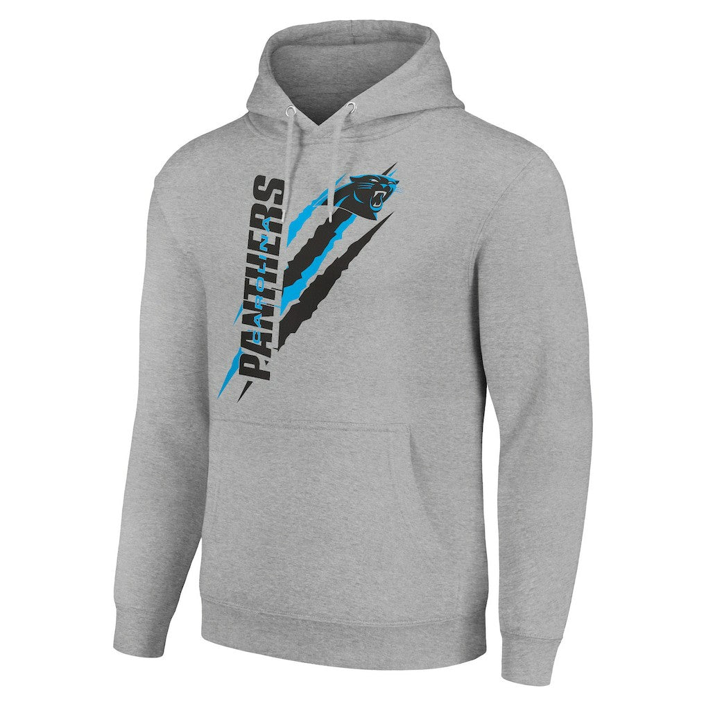 Carolina Panthers Starter Unisex Color Scratch Fleece Pullover Hoodie - Heather Gray - NFL