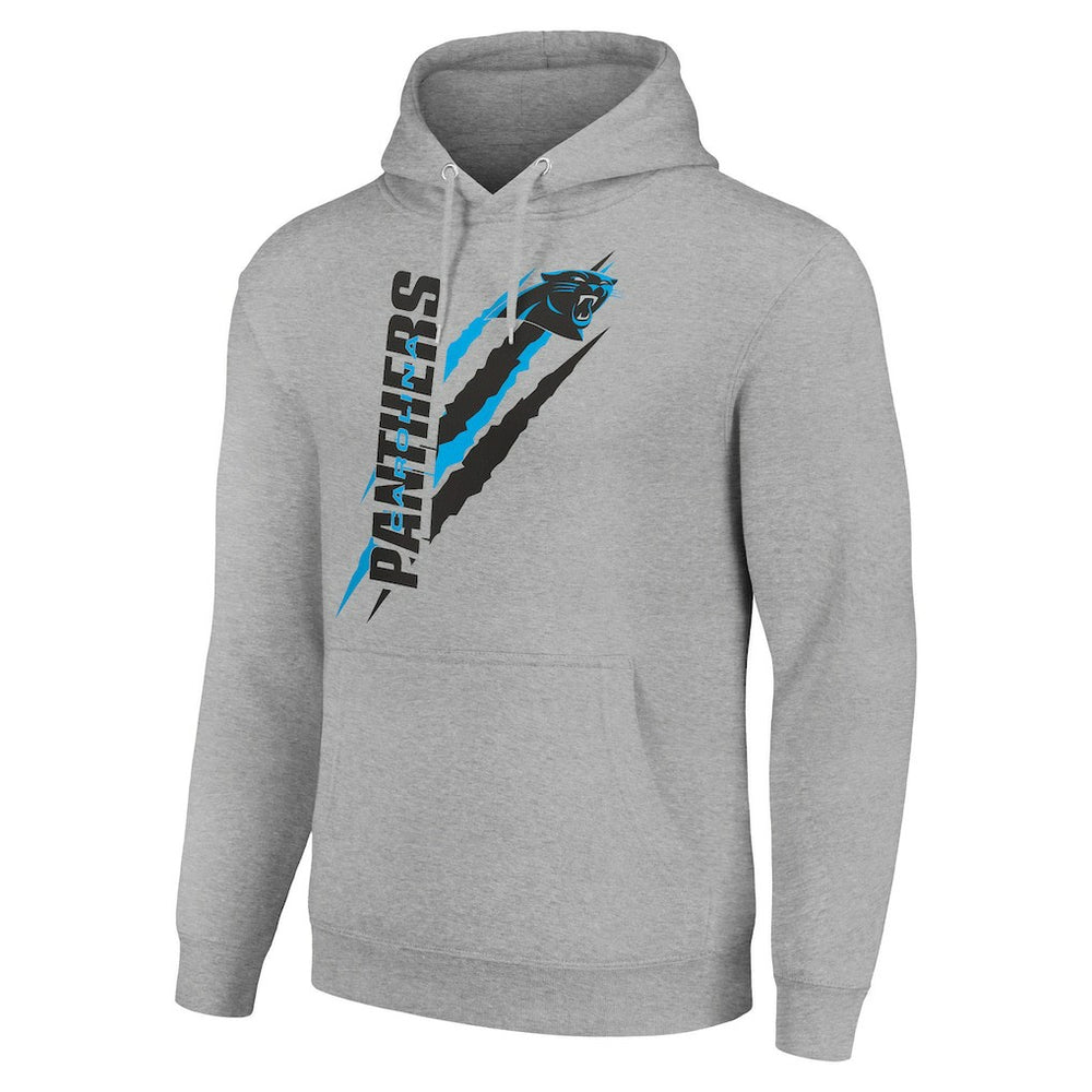 Carolina Panthers Starter Unisex Color Scratch Fleece Pullover Hoodie - Heather Gray - NFL