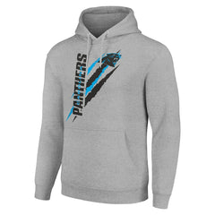 Carolina Panthers Starter Unisex Color Scratch Fleece Pullover Hoodie - Heather Gray - NFL