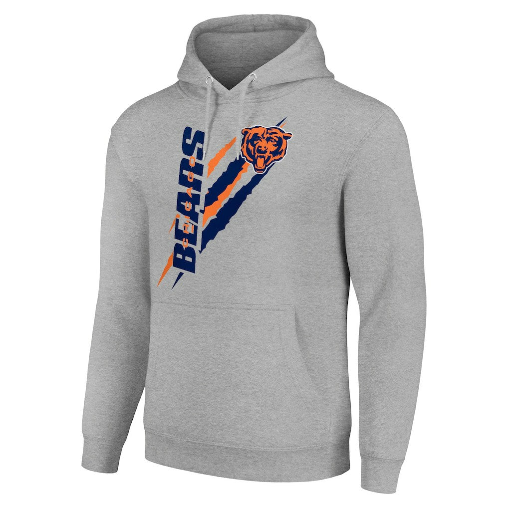 Chicago Bears Starter Unisex Color Scratch Fleece Pullover Hoodie - Heather Gray - NFL