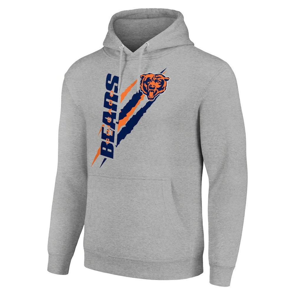 Chicago Bears Starter Unisex Color Scratch Fleece Pullover Hoodie - Heather Gray - NFL