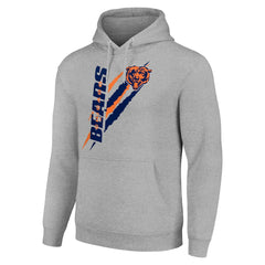 Chicago Bears Starter Unisex Color Scratch Fleece Pullover Hoodie - Heather Gray - NFL
