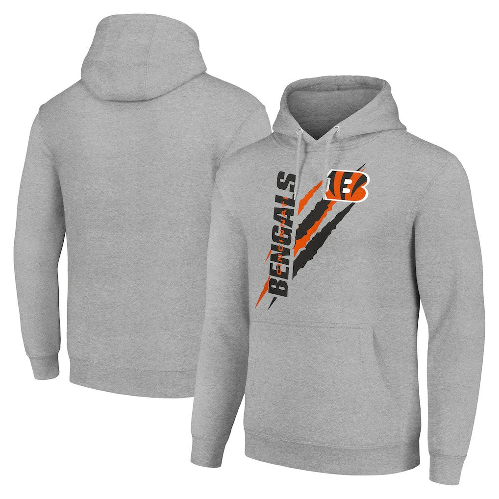 Cincinnati Bengals Starter Unisex Color Scratch Fleece Pullover Hoodie - Heather Gray - NFL