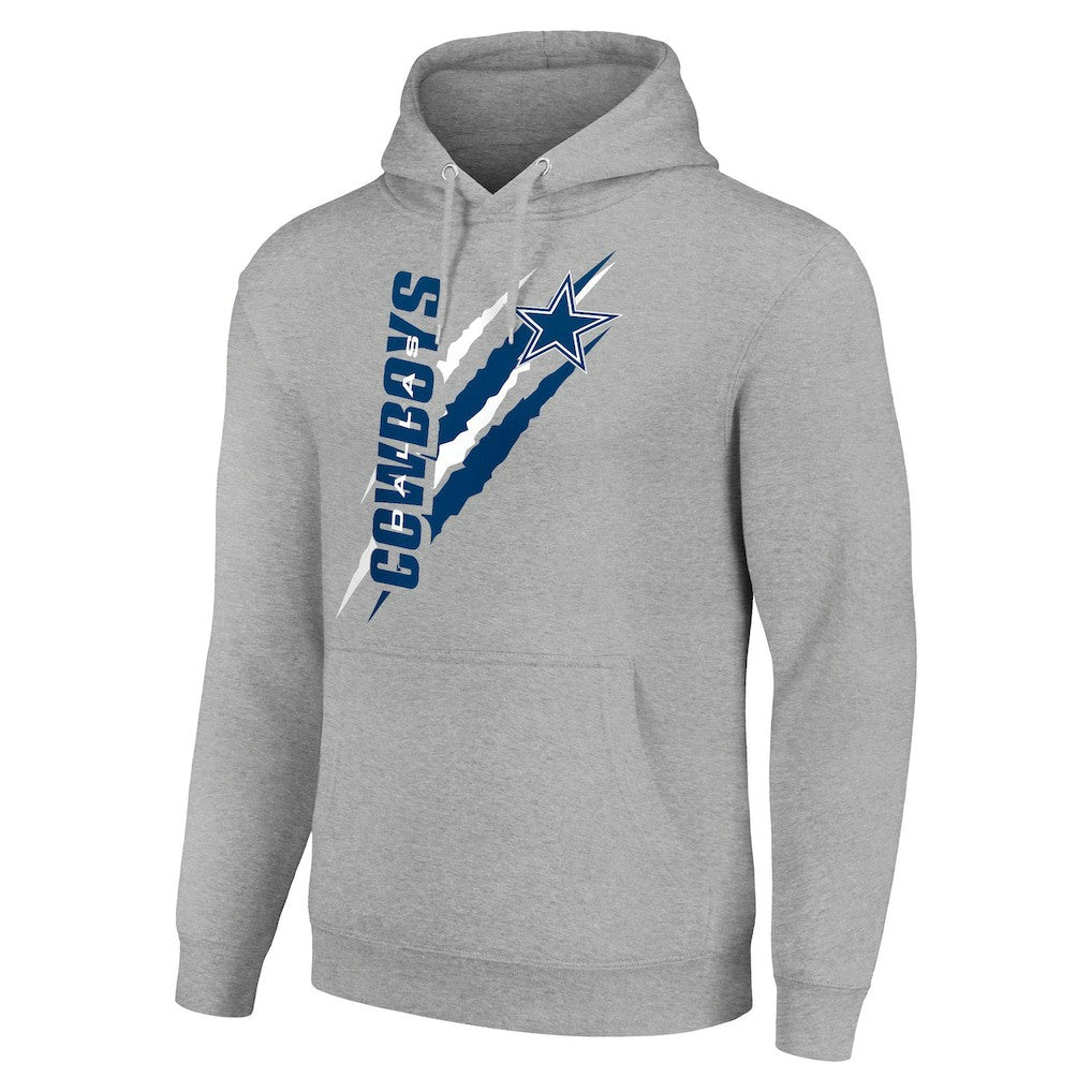 Dallas Cowboys Starter Unisex Color Scratch Fleece Pullover Hoodie - Heather Gray - NFL