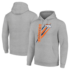 Denver Broncos Starter Unisex Color Scratch Fleece Pullover Hoodie - Heather Gray - NFL
