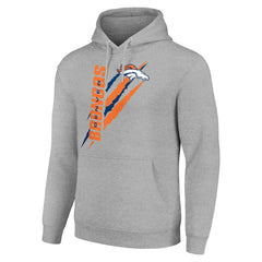 Denver Broncos Starter Unisex Color Scratch Fleece Pullover Hoodie - Heather Gray - NFL
