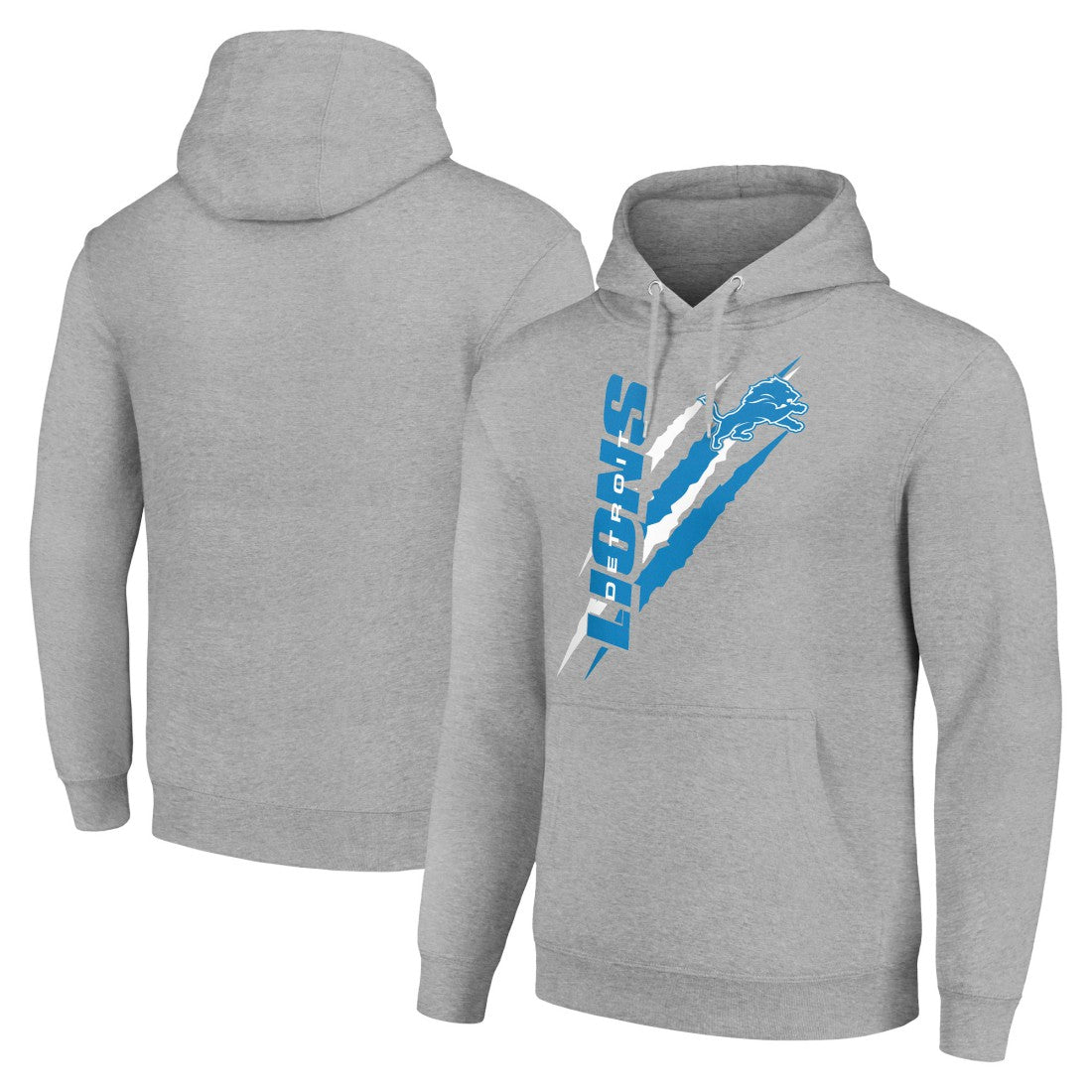 Detroit Lions Starter Unisex Color Scratch Fleece Pullover Hoodie - Heather Gray - NFL