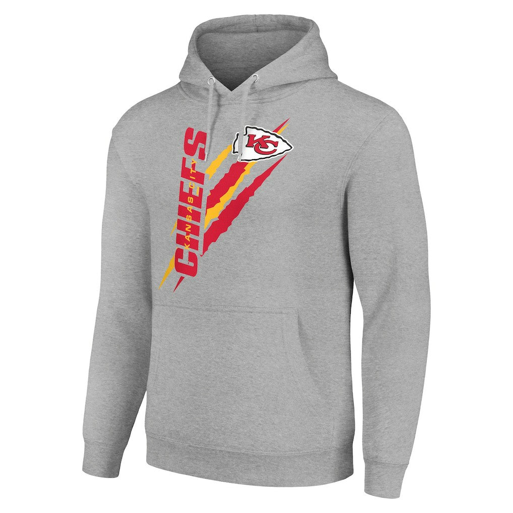 Kansas City Chiefs Starter Unisex Color Scratch Fleece Pullover Hoodie - Heather Gray - NFL