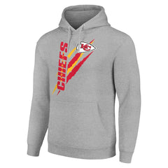 Kansas City Chiefs Starter Unisex Color Scratch Fleece Pullover Hoodie - Heather Gray - NFL