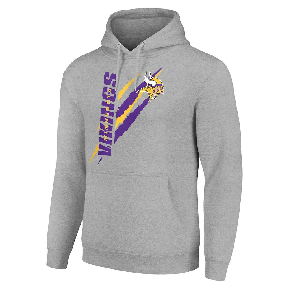 Minnesota Vikings Starter Unisex Color Scratch Fleece Pullover Hoodie - Heather Gray - NFL