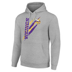 Minnesota Vikings Starter Unisex Color Scratch Fleece Pullover Hoodie - Heather Gray - NFL
