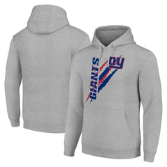 New York Giants Starter Unisex Color Scratch Fleece Pullover Hoodie - Heather Gray - NFL