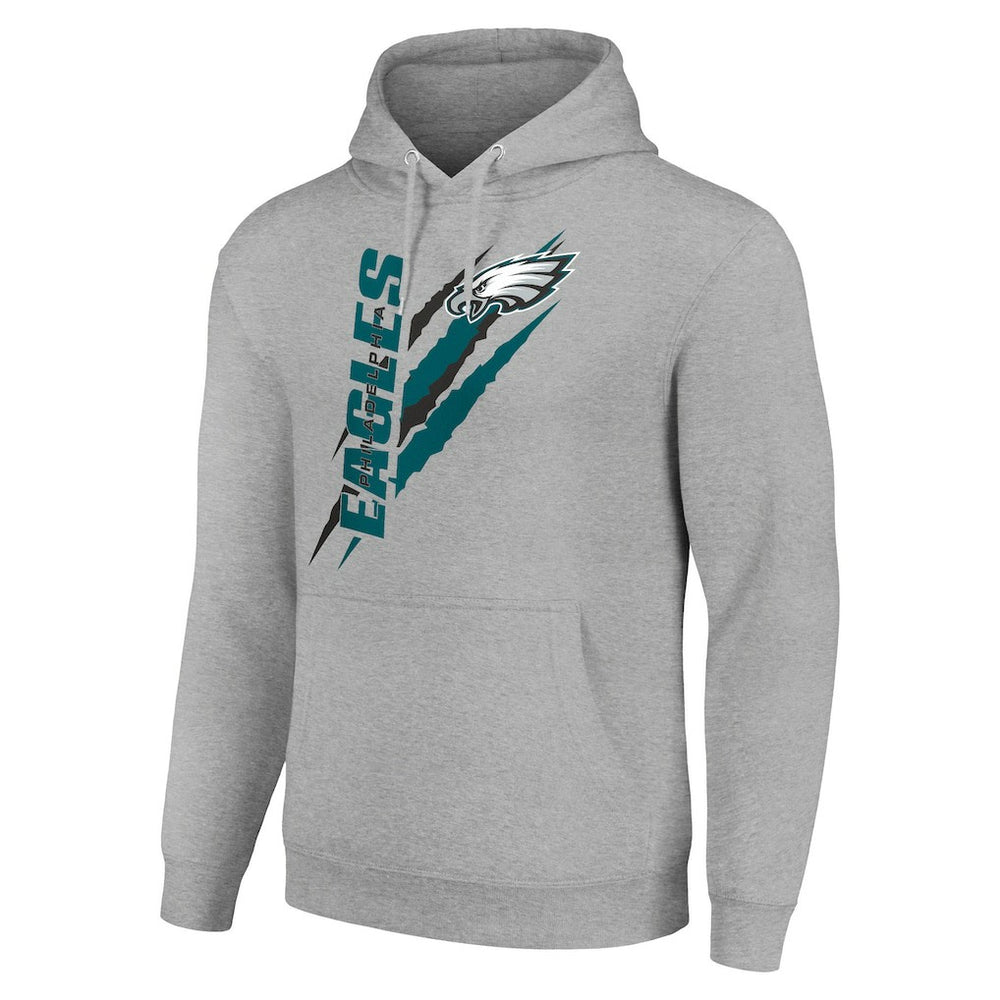 Philadelphia Eagles Starter Unisex Color Scratch Fleece Pullover Hoodie - Heather Gray - NFL