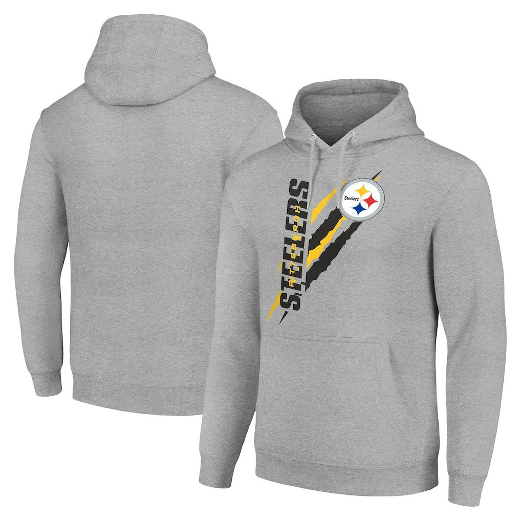 Pittsburgh Steelers Starter Unisex Color Scratch Fleece Pullover Hoodie - Heather Gray - NFL