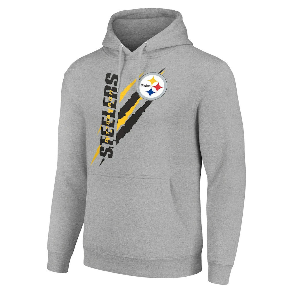 Pittsburgh Steelers Starter Unisex Color Scratch Fleece Pullover Hoodie - Heather Gray - NFL