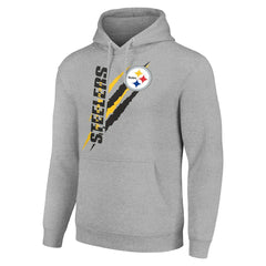 Pittsburgh Steelers Starter Unisex Color Scratch Fleece Pullover Hoodie - Heather Gray - NFL