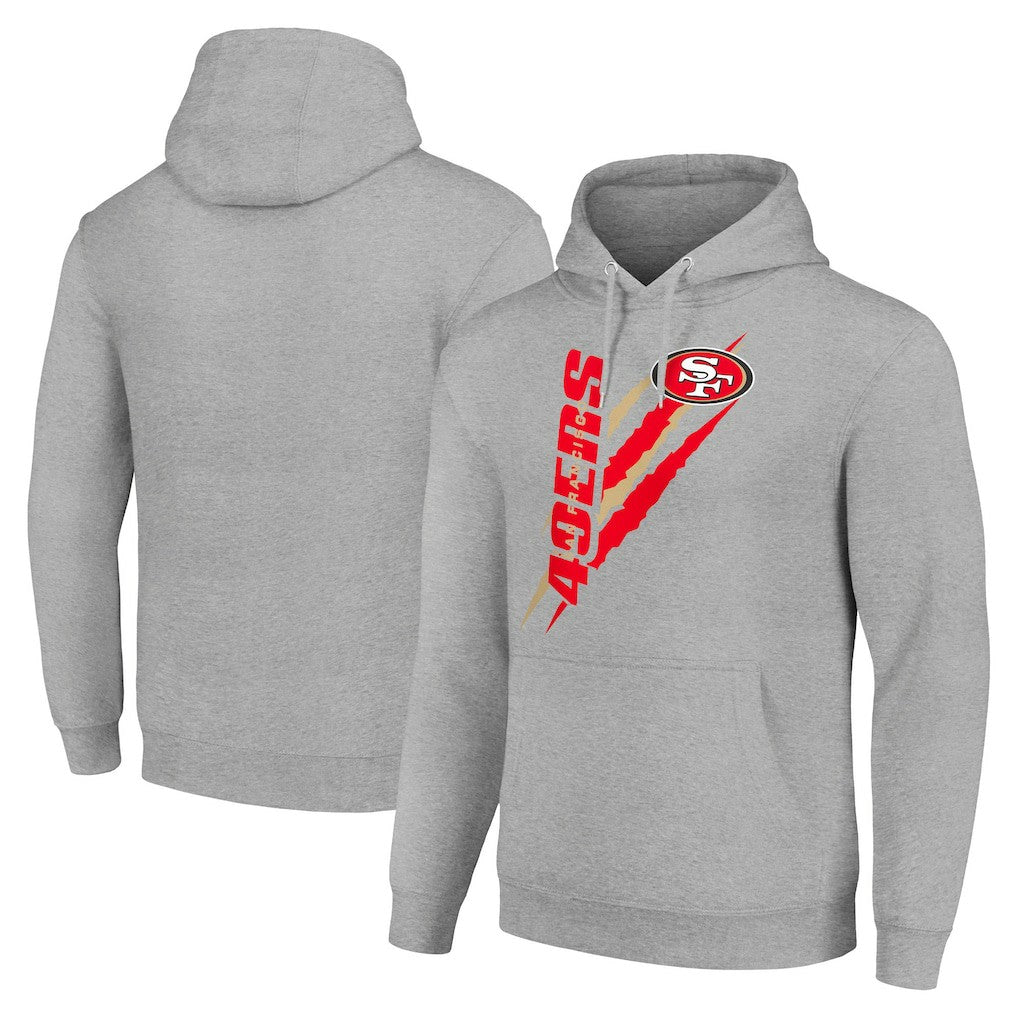 San Francisco 49ers Starter Unisex Color Scratch Fleece Pullover Hoodie - Heather Gray - NFL