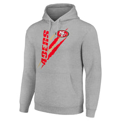 San Francisco 49ers Starter Unisex Color Scratch Fleece Pullover Hoodie - Heather Gray - NFL