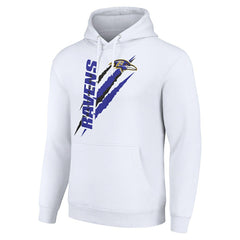 Baltimore Ravens Starter Unisex Color Scratch Fleece Pullover Hoodie - White - NFL