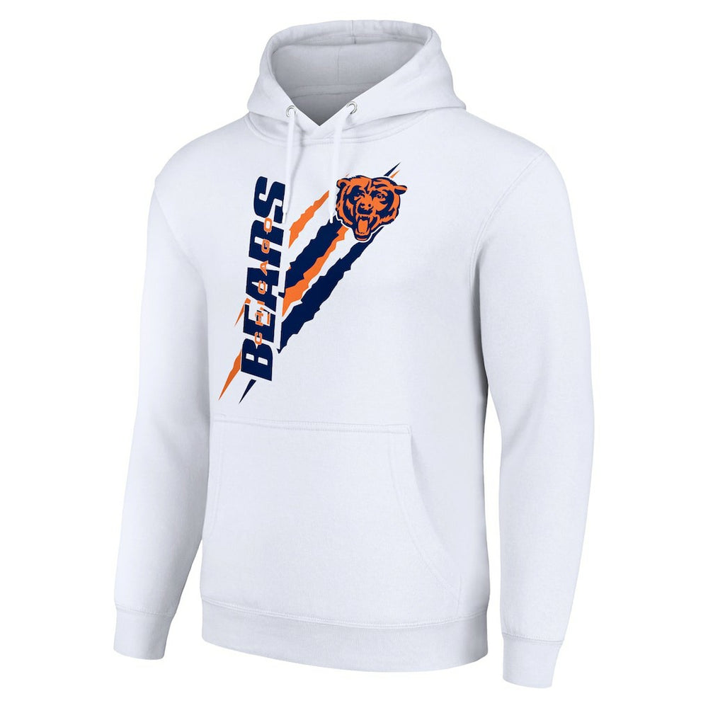 Chicago Bears Starter Unisex Color Scratch Fleece Pullover Hoodie - White - NFL