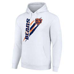 Chicago Bears Starter Unisex Color Scratch Fleece Pullover Hoodie - White - NFL