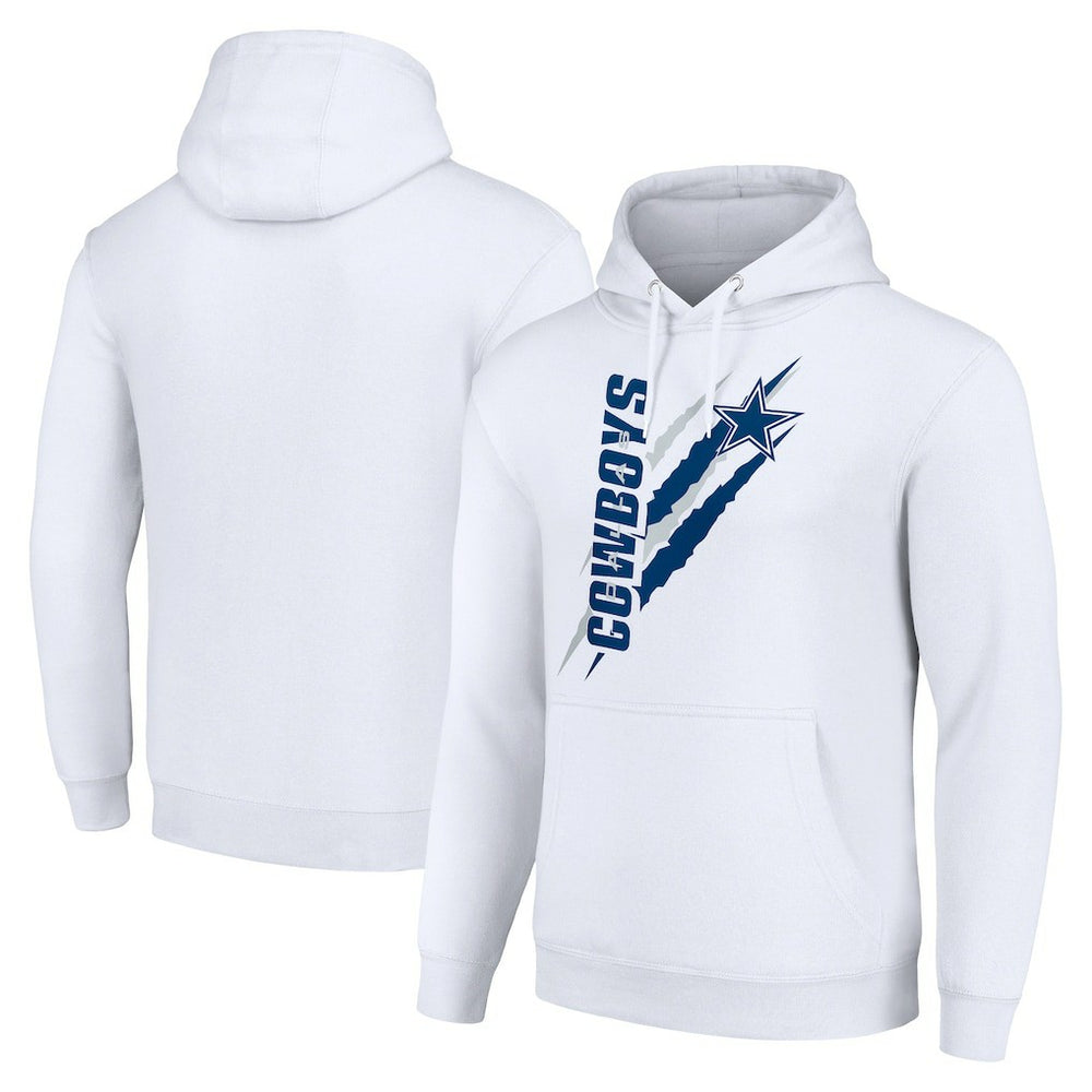 Dallas Cowboys Starter Unisex Color Scratch Fleece Pullover Hoodie - White - NFL