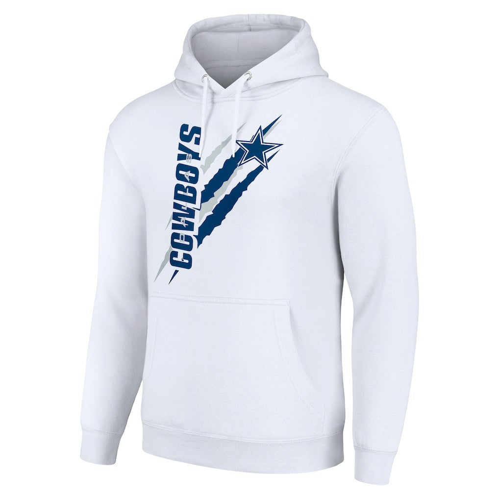 Dallas Cowboys Starter Unisex Color Scratch Fleece Pullover Hoodie - White - NFL