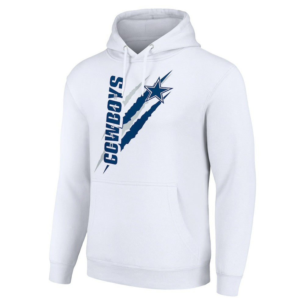 Dallas Cowboys Starter Unisex Color Scratch Fleece Pullover Hoodie - White - NFL