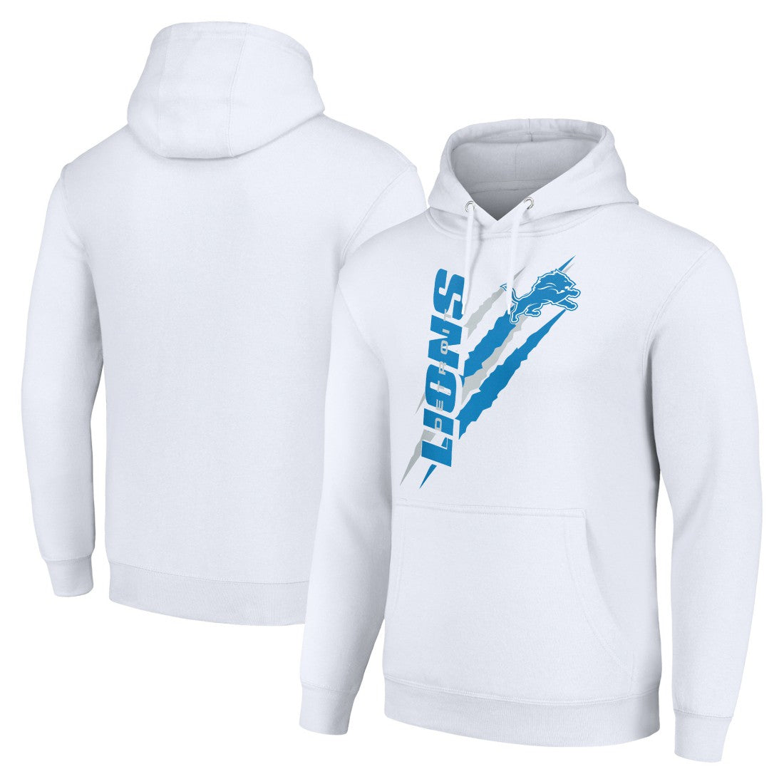 Detroit Lions Starter Unisex Color Scratch Fleece Pullover Hoodie - White - NFL