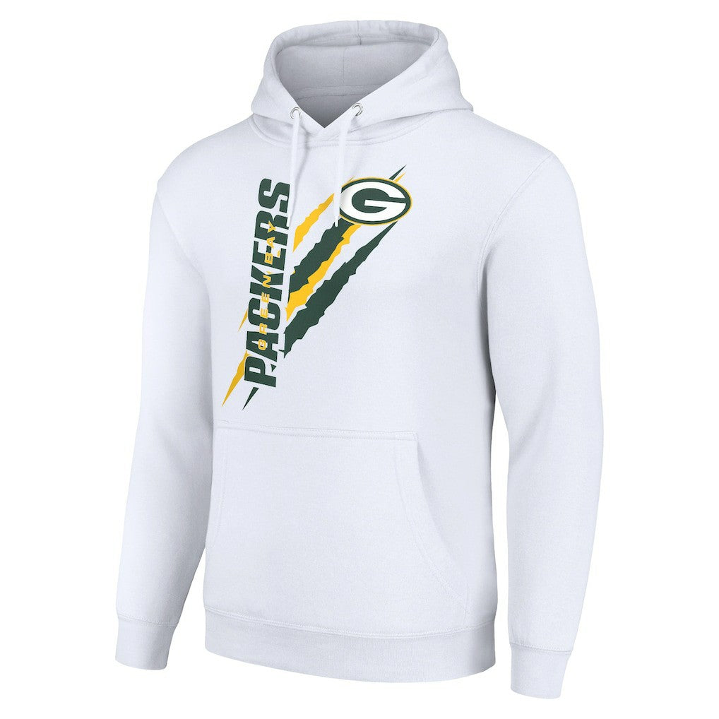 Green Bay Packers Starter Unisex Color Scratch Fleece Pullover Hoodie - White - NFL