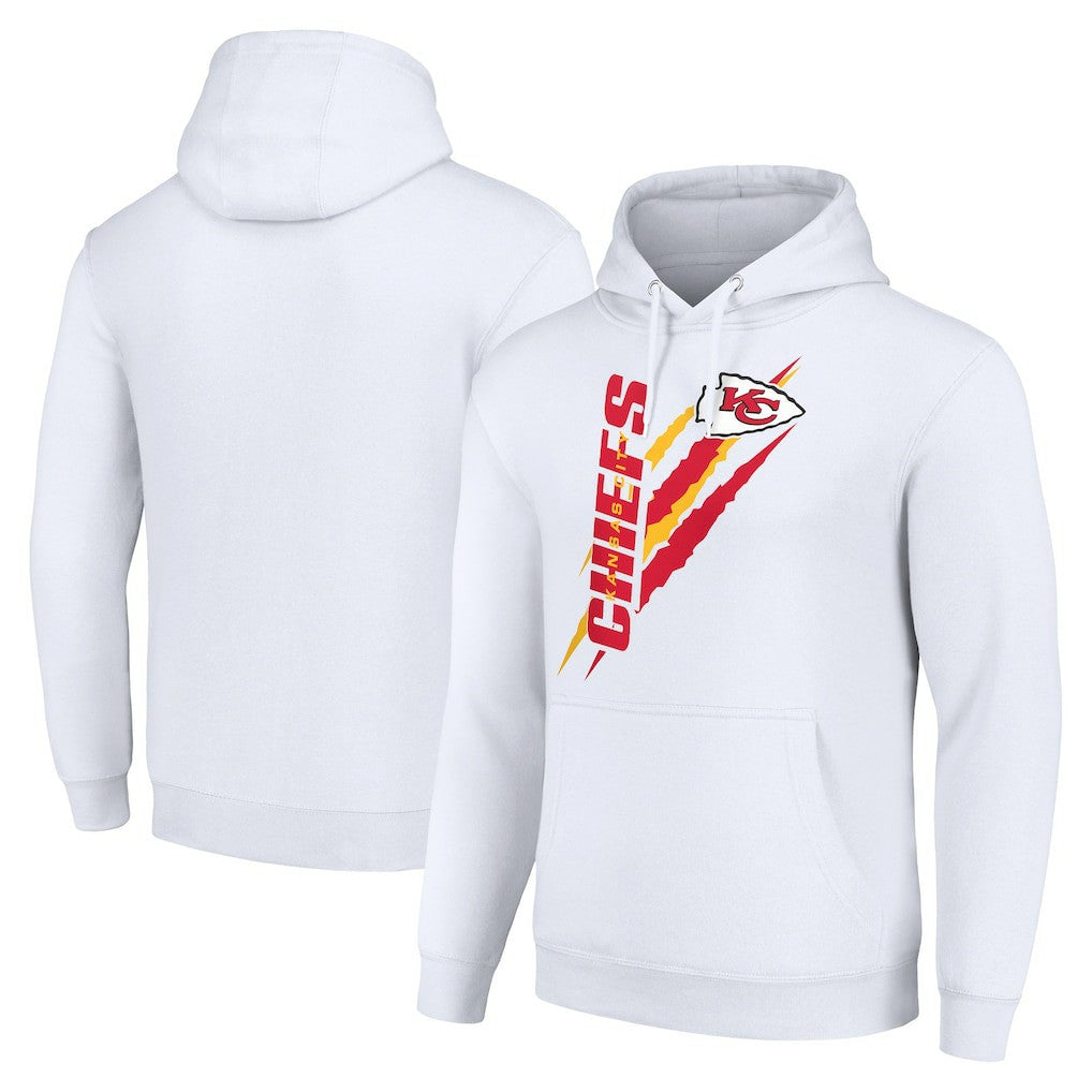 Kansas City Chiefs Starter Unisex Color Scratch Fleece Pullover Hoodie - White - NFL