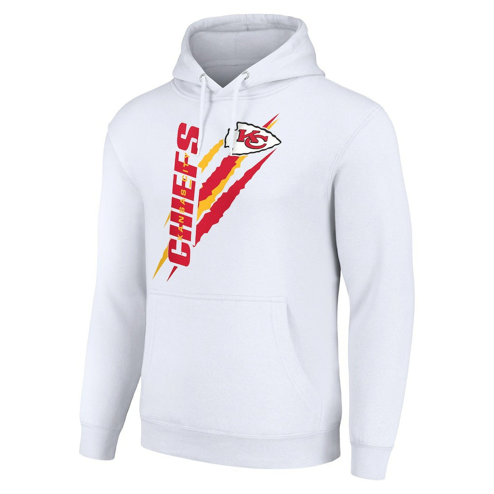 Kansas City Chiefs Starter Unisex Color Scratch Fleece Pullover Hoodie - White - NFL