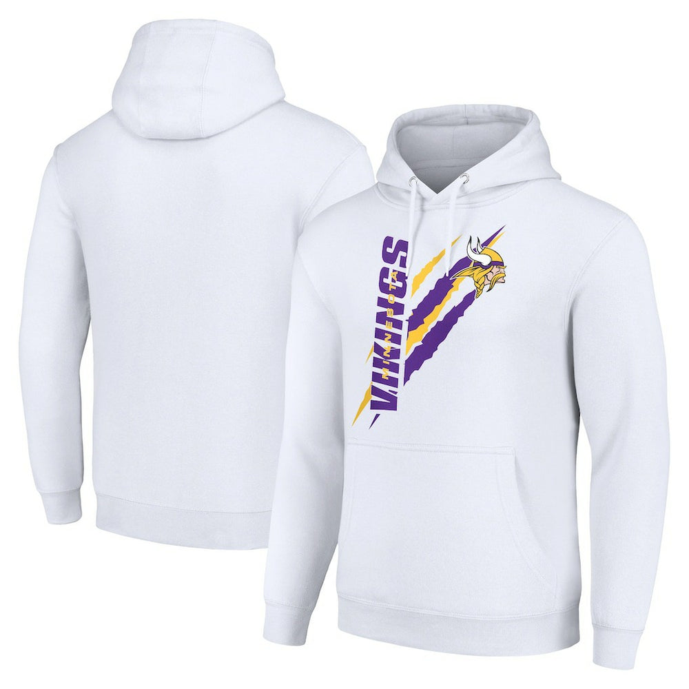Minnesota Vikings Starter Unisex Color Scratch Fleece Pullover Hoodie - White - NFL