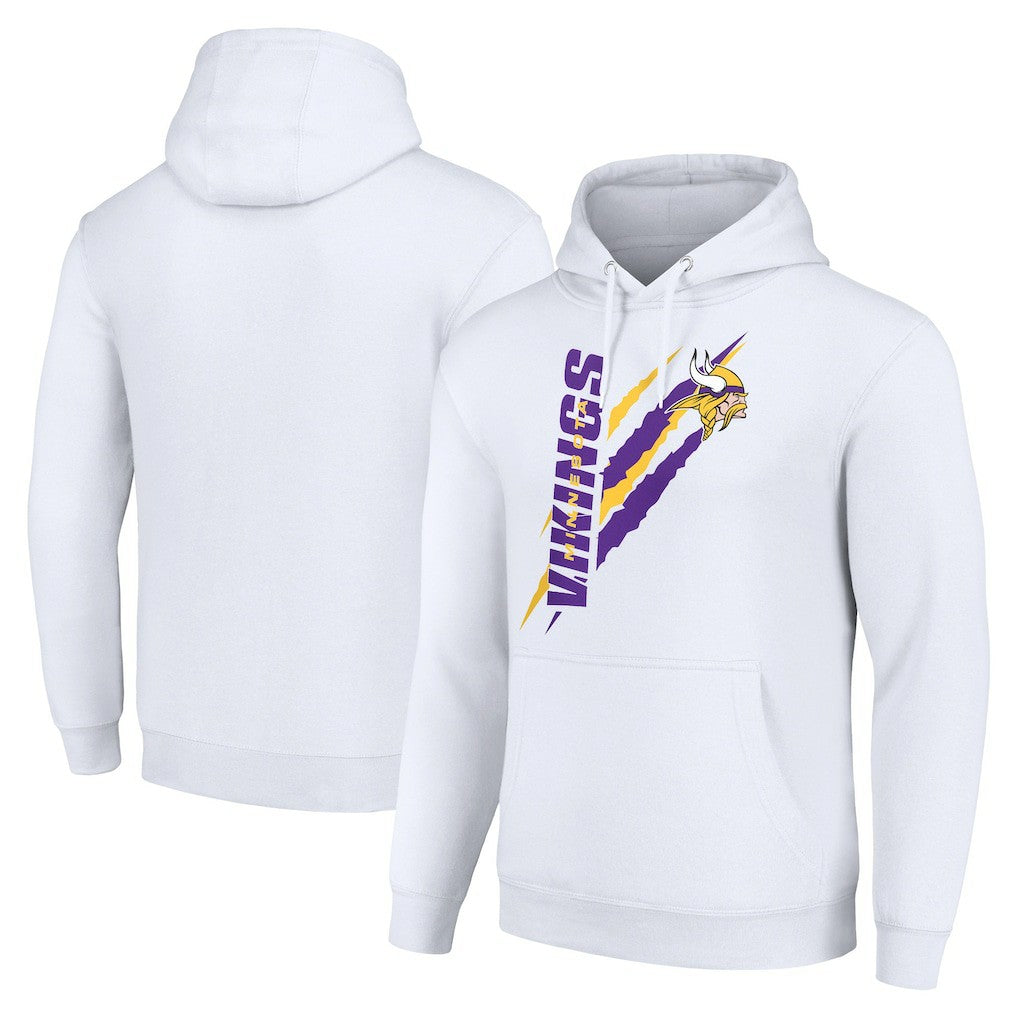 Minnesota Vikings Starter Unisex Color Scratch Fleece Pullover Hoodie - White - NFL