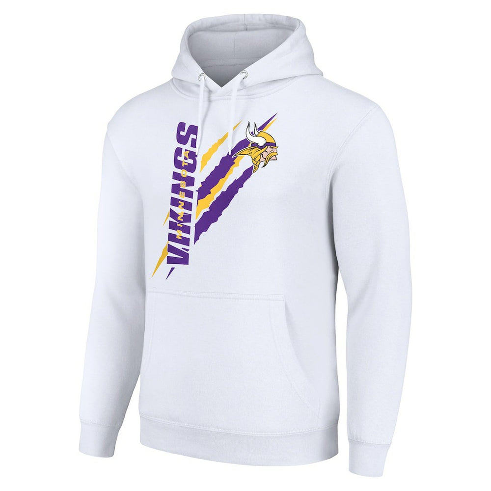 Minnesota Vikings Starter Unisex Color Scratch Fleece Pullover Hoodie - White - NFL