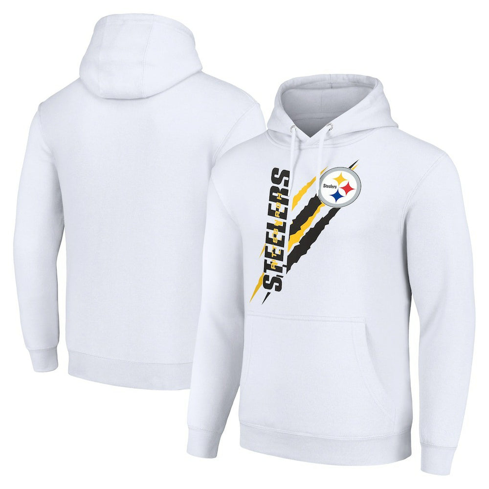 Pittsburgh Steelers Starter Unisex Color Scratch Fleece Pullover Hoodie - White - NFL