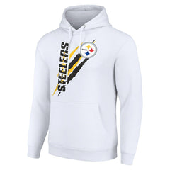 Pittsburgh Steelers Starter Unisex Color Scratch Fleece Pullover Hoodie - White - NFL