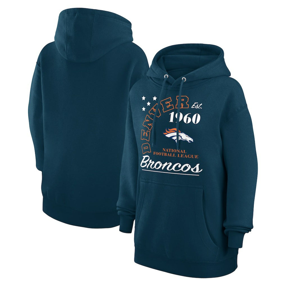 Denver Broncos Starter Unisex Arch Team Fleece Pullover Hoodie - Navy - NFL
