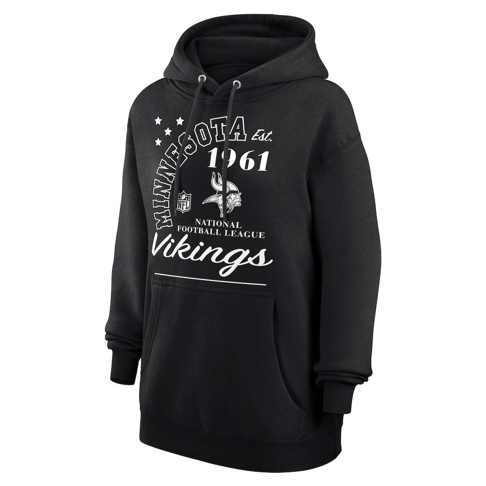 Minnesota Vikings Starter Unisex Arch Team Fleece Pullover Hoodie - Black - NFL