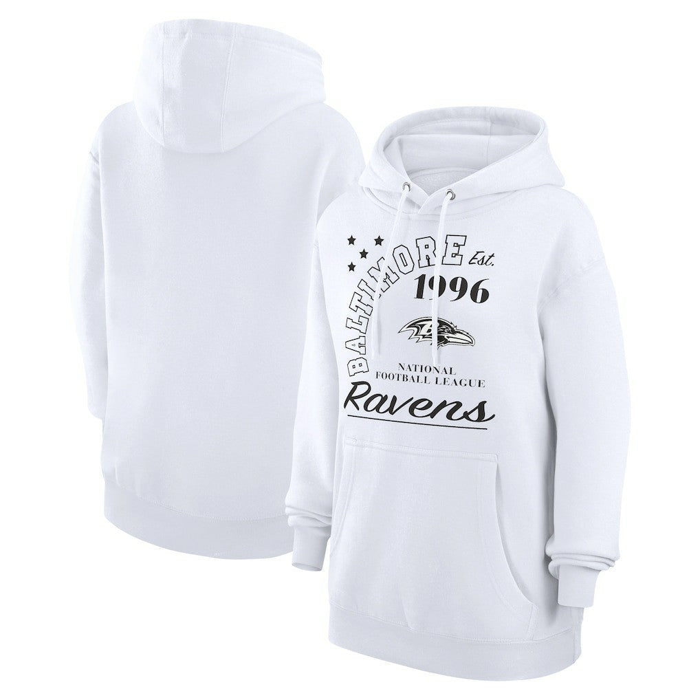 Baltimore Ravens Starter Unisex Arch Team Fleece Pullover Hoodie - White - NFL